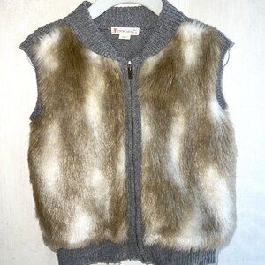 Crewcuts Faux Fur Vest Girls Size 4/5